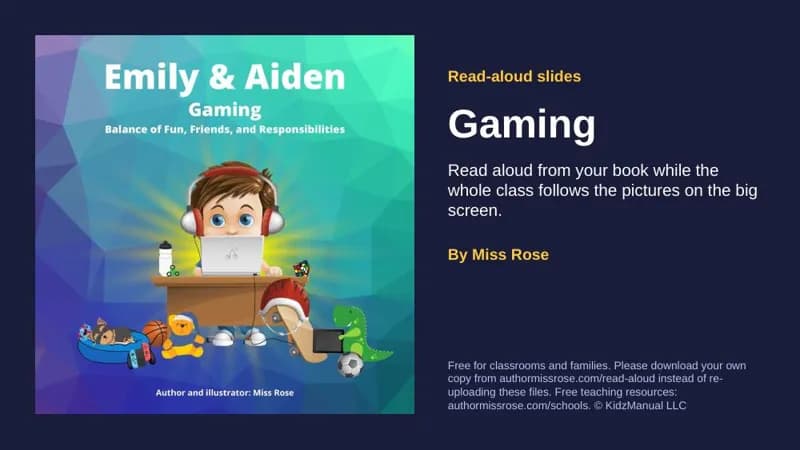 First slide of the Gaming read-aloud slides