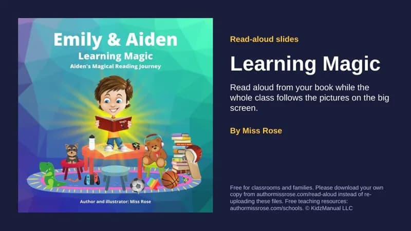 First slide of the Learning Magic read-aloud slides